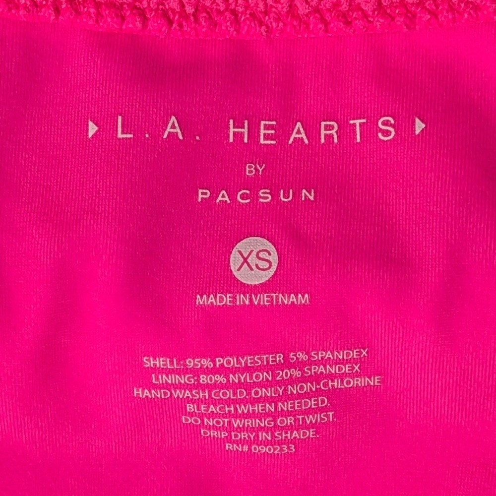 LA Hearts PacSun Pink Cutout O-Ring One Piece Swimsuit Scrunch Barbiecore Sz XS - Picture 5 of 11
